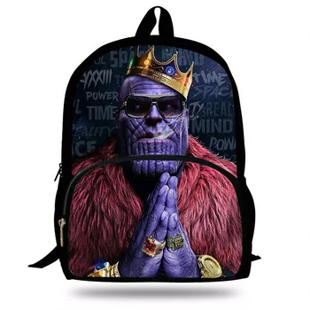

2020 Hot Men The Avengers Thanos Laptop Backpack Teenager Boy Large Softback Rucksack Thanos Print Child Mochila Schoolbag