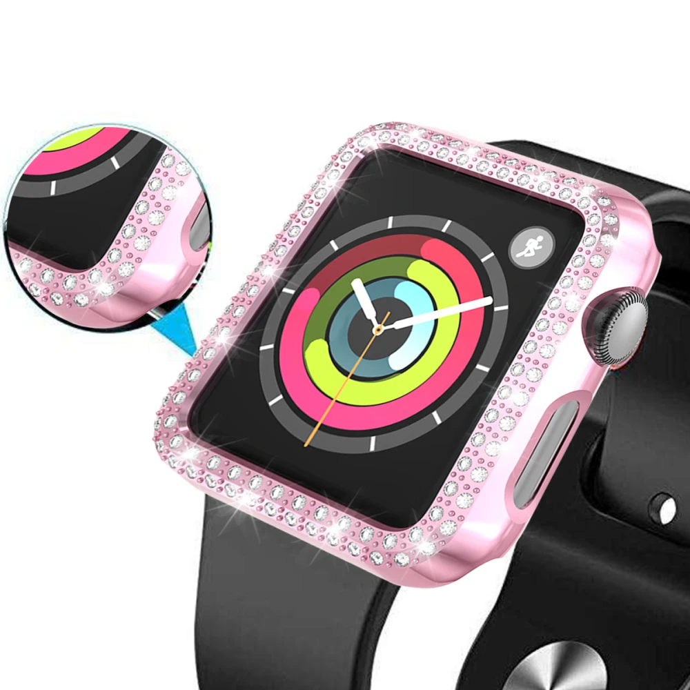 Бампер для Apple Watch Series 1 2 3 4 5 роскошный Алмазный ПК чехол тонкий чехол для iWatch 40 мм 44 мм 42 мм 38 мм защитная рамка 38 42 мм