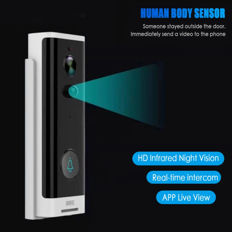 WiFi дверной звонок Камера Водонепроницаемый 1080P HD видео дверной звонок детектор движения умный беспроводной дверной звонок с камерой ночного видения