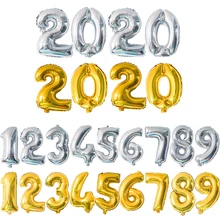 3 размера, 1" /32"/4", 1 шт, фольга, золото и серебро, шар с цифрами, надувные воздушные шары для украшения дня рождения, свадьбы