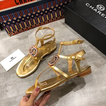 

jelly summer CHAREI 2020 shoes sandals with personalized rivets pink bright patent leather comfortable non slip design