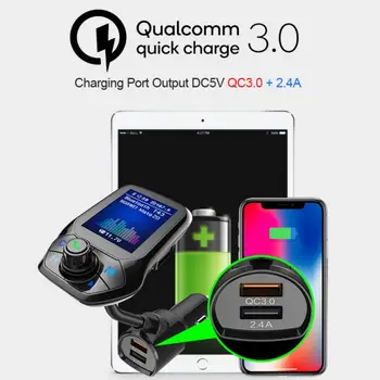 

New Car 3 USB Ports Quick Charge Handsfree FM Transmitter MP3 Player For Bluetooth 3.0