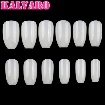 

Kalvar Nature/Transparent Nail Tips 600 pcs/bag Nail Artificial Short Ballerina Girls False Nail Manicure Full Cover Fingertip