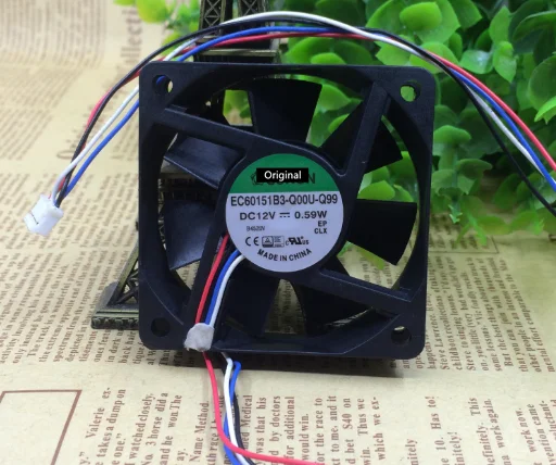 Оригинальный 100% рабочая 12V 0 59 W бесшумный вентилятор 6015 60 мм 60*60*15 EC60151B3-Q00U-Q99