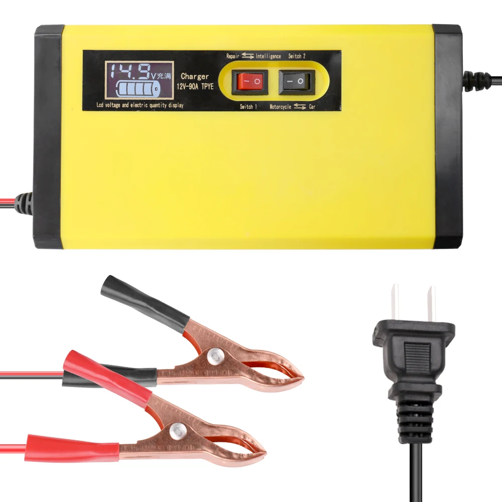 

12V 8A Full Automatic Car Battery Charger Fast Power Charging Pulse Repair Chargers Wet Dry Lead Acid Battery-chargers