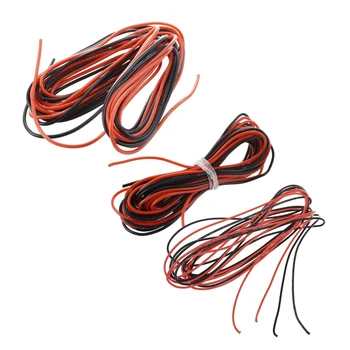 

6x 3 Meter 20 Gauge + 24 Gauge + 18 Gauge AWG Silicone Rubber Wire Cable Red Black Flexible