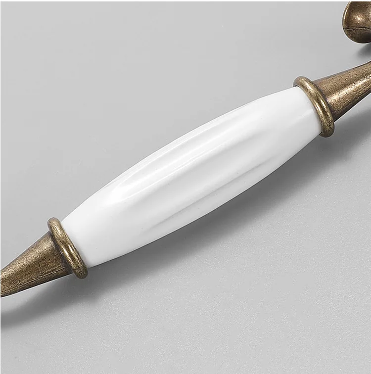 5 шт. белые керамические дверные ручки, европейская антикварная Мебельная ручка, ручки и ручки для кухонного шкафа