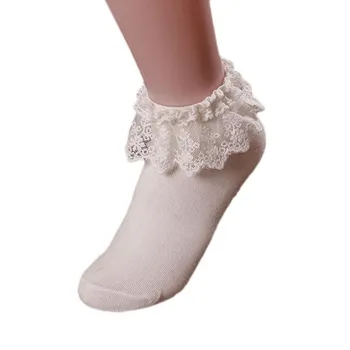 

New high quality socks Women Vintage Lace Ruffle Frilly Ankle Sock Princess 2020 Cotton Sock Fashion Ladies Princes Retro носки
