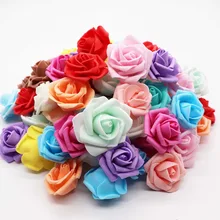 4 см 30 шт/партия Большой ПЭ пена Искусственный цветок розы голова дома Свадебные украшения DIY Скрапбукинг венок поддельные декоративные Ros