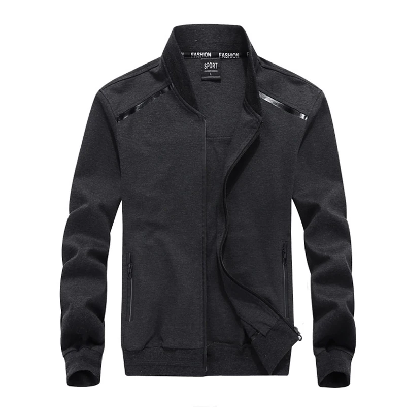 new autumn men casual jacket hooded sports coat plus size big 6XL 7XL 8XL 9XL man simple zipper letter Baseball collar jacket 60