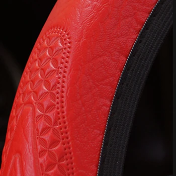 

For 37-38CM Steering Wheel Cover Red Decoration Parts Embossed Diamond