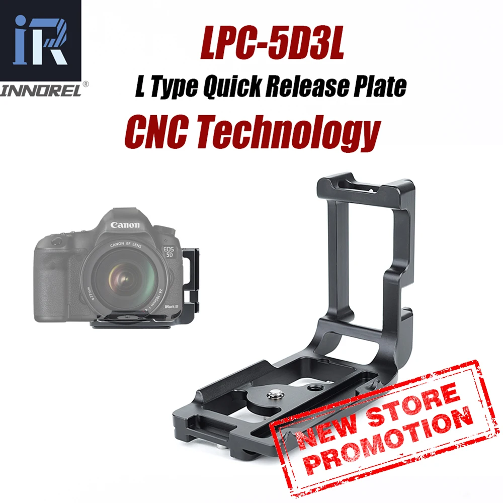 

INNOREL LPC-5D3L L Quick Release Plate Vertical or Horizontal Shooting Bracket Hand Grip for Canon 5D3/5D4 Camera Tripod Head
