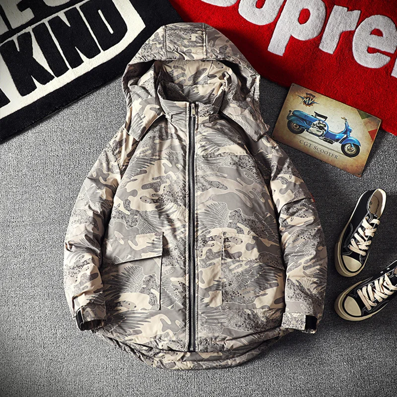 khaki Свободная одежда с капюшоном и воротником Chaqueta Hombre Invierno, зима, толстая зимняя мужская куртка-пуховик, теплая верхняя одежда, мужские пальто, куртки - Цвет: khaki