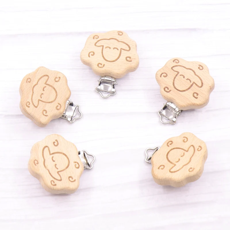 lemon comeon 5pcs baby wooden clips beech pacifier clips teething diy dummy holder nursing accessories soother clasp metal 10pcs New style sheep Wooden Beech Pacifier Clips Baby Infants Soother Teether Clasp Holder DIY Dummy Nipple Chain Accessories