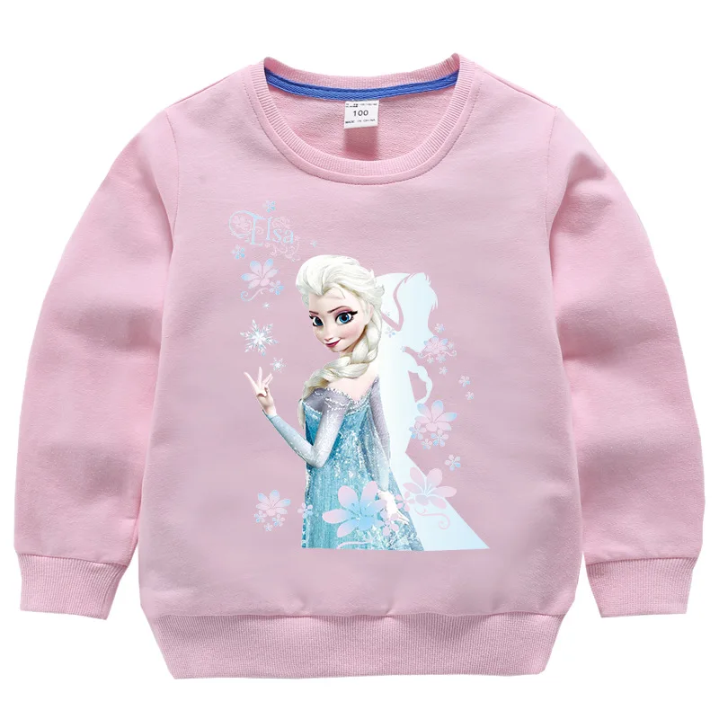 Осенний свитер для девочек «Принцесса Эльза»; милый костюм для маленьких девочек; Осенние футболки для подростков; одежда для малышей