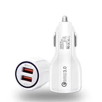 

Quick Charge 3.0 Car Charger For Mobile Phone Dual Usb Car Charger Qualcomm Qc 3.0 Fast Charging Adapter Mini Usb Car Charger