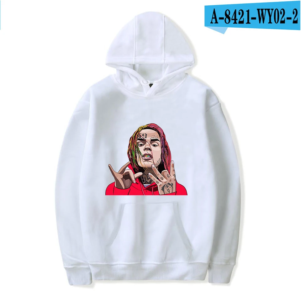 Простой стиль Aikooki высокое качество tekahi69 6ix9ine толстовки для мужчин/женщин популярные повседневные Харадзюку толстовка с принтом 6ix9ine пуловер - Цвет: White