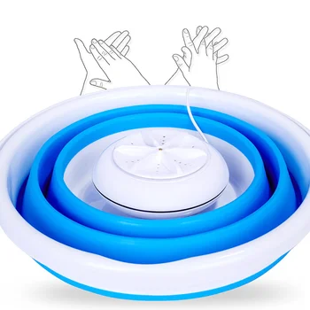 

1Pc Wash Machine Automatic Practical Foldable Portable Mini Washing Machine Turbine Washer for Dormitory Home Travel