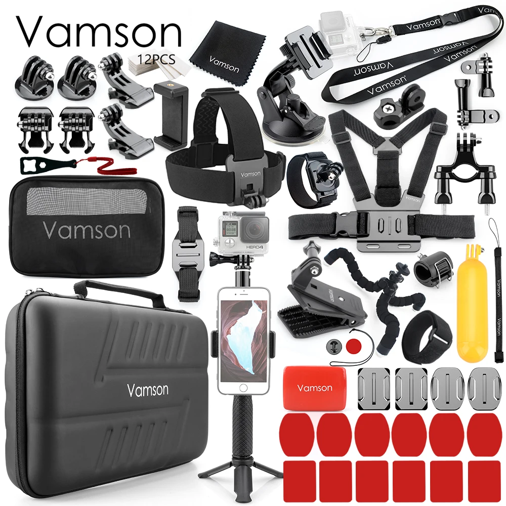 Vamson для DJI OSMO аксессуары для экшн-камеры комплект для экшн-камеры Gopro Hero 7/6/5 Black Label Камера набор аксессуаров для Xiaomi yi4K штатив VS59