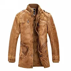 URBANFIND 2018 новая мужская куртка из ПУ-кожзаменителя пальто Мужская брендовая одежда теплая верхняя одежда зимние меховые мужские флисовые