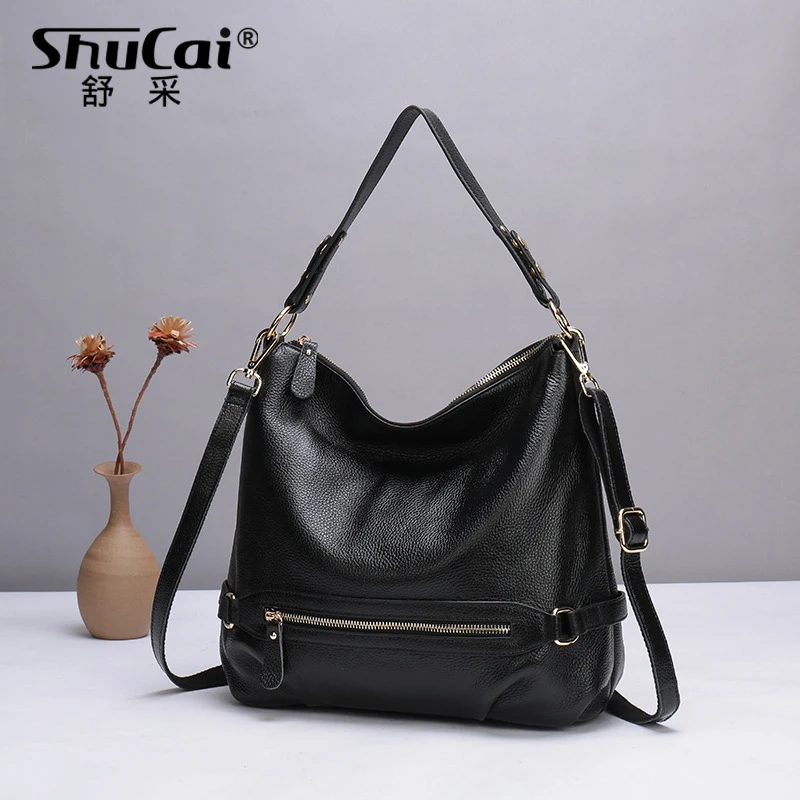 

woman handbags genuine leather bag female hobos shoulder crossbody bags high quality leather totes women big messenger bag