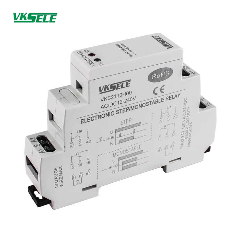 

VKS2220 15A 12V 24V 110V 220V 240V AC DC timer relay DPDT step relay