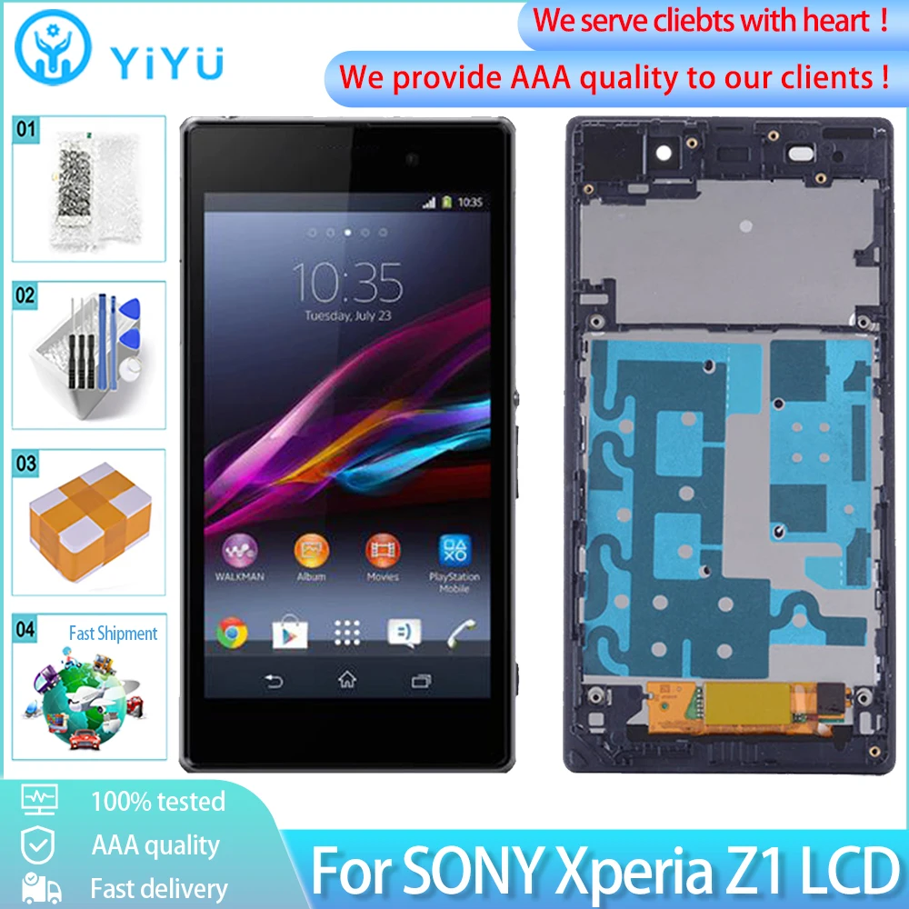 ЖК-дисплей с рамкой для SONY Xperia Z1 C6902 L39H C6903 дисплей сенсорным экраном 5 0 '𧪪 +++