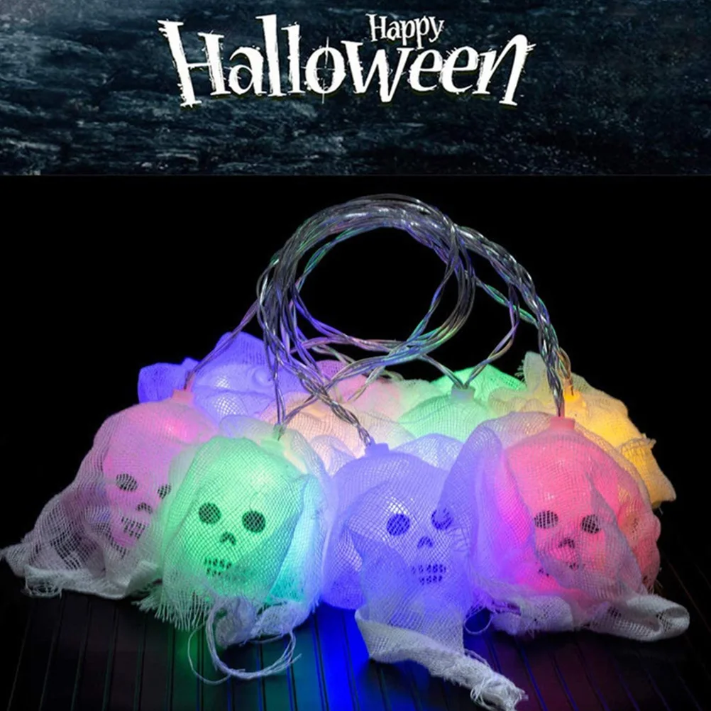 LED Halloween Lights Outdoor Indoor Decorations Lamp String 3m 4.5s 30 20 Skull Light Party Home No Battery | Дом и сад