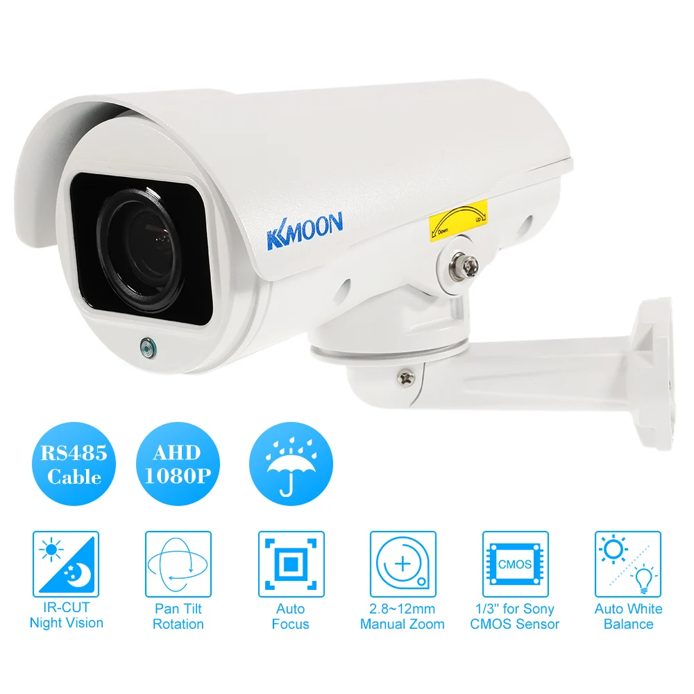 

KKmoon 1080P AHD Bullet PTZ CCTV Camera 2.8~12mm Auto-Focus Manual Varifocal Zoom Lens 2.0MP 1/3 for Sony CMOS IR-CUT 4pcs