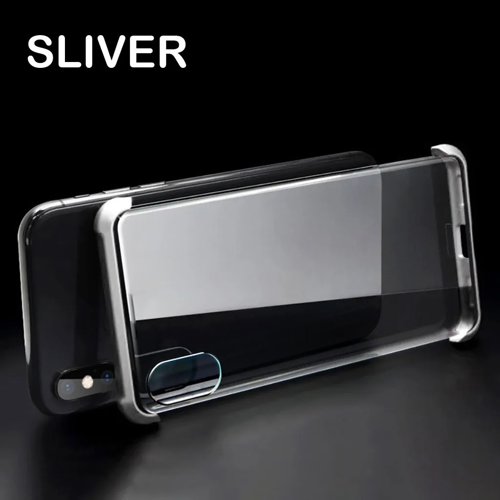 Luxury Hard Matte Cover For iPhone7P/8Plus Magnetic Adsorption & Clear Tempered Glass Back scratch-resistant Phone Case