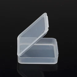 Mini boîte de rangement carrée en plastique transparent, conteneur avec couvercles à charnière pour petits objets, projets artisanaux 