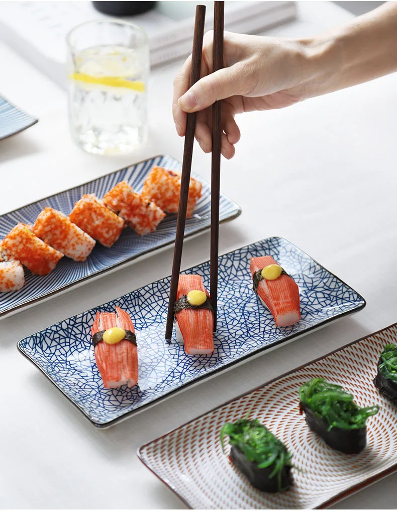 Японский стиль тарелки керамические тарелки наборы геометрические тарелки Пномпень квадратная посуда десерт блюдо для суши