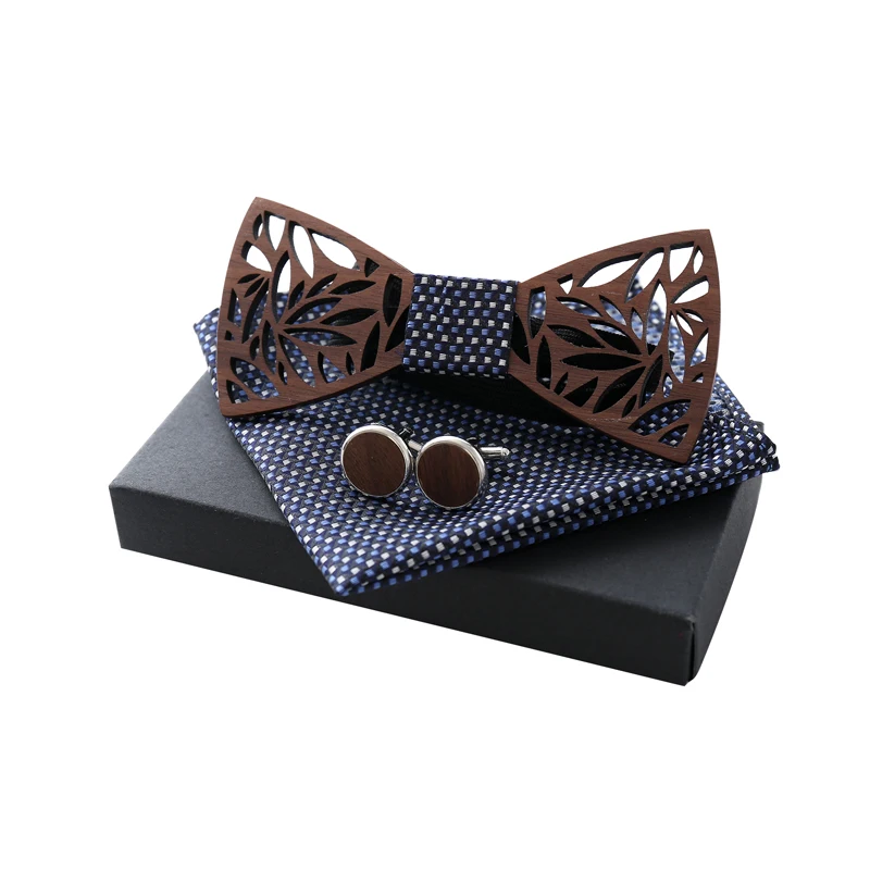 Высокое качество деревянные галстуки бабочки узор в полоску клетчатый дизайн