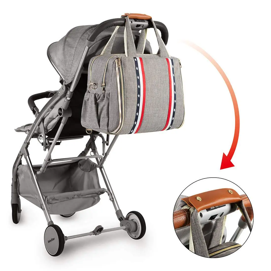 

New Style Diaper Bag Multi-functional Large-Volume Diaper Bag MOTHER'S Bag Infant Diaper Bag Baby Stroller Bag
