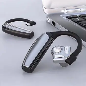 

Business Single Wireless bluetooth Earphone bluetooth 5.0 Earhooks 270mAh Type-C Handfree HiFi Heavy Bass Headset with Mic