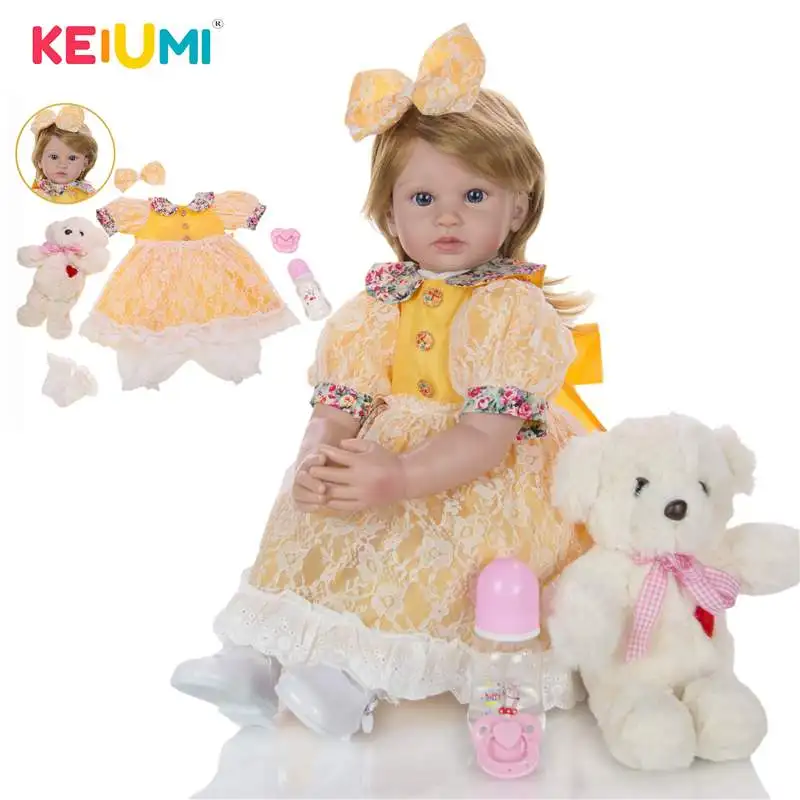 

KEIUMI Lovely Princess Reborn Baby Doll 60cm Soft Vinyl Cloth Body Lifelike Reborn Bonecas Meninas Doll For Children's Day Gift