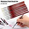 9Pcs/Set Miniature Paint Brush Kit Professional Sable Hair Fine Detail Art Model Tools FL 1