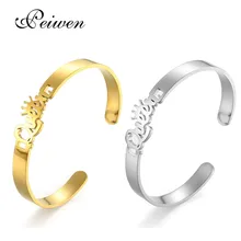 

Personalized Custom Letters Name Bracelet Stainless Steel Bangle For Women Adjustable Open Custom Nameplate Bangles For Party