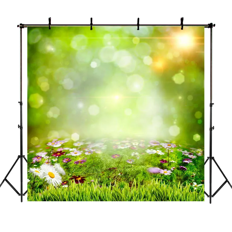 

NeoBack Spring Green Backdrop Flowers Bokeh Children Backgrounds for Photo Studio Birthday Baby Shower Photography Backdrops