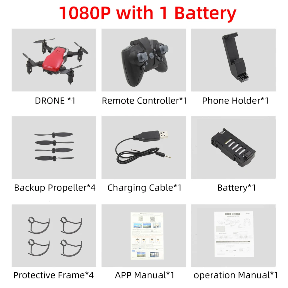 PEGI мини квадрокоптер с камерой HD 1080P FPV Wifi дрон Пульт дистанционного управления Профессиональный Квадрокоптер Карманный селфи дроны игрушка подарок для детей - Цвет: RED with 2 Battery