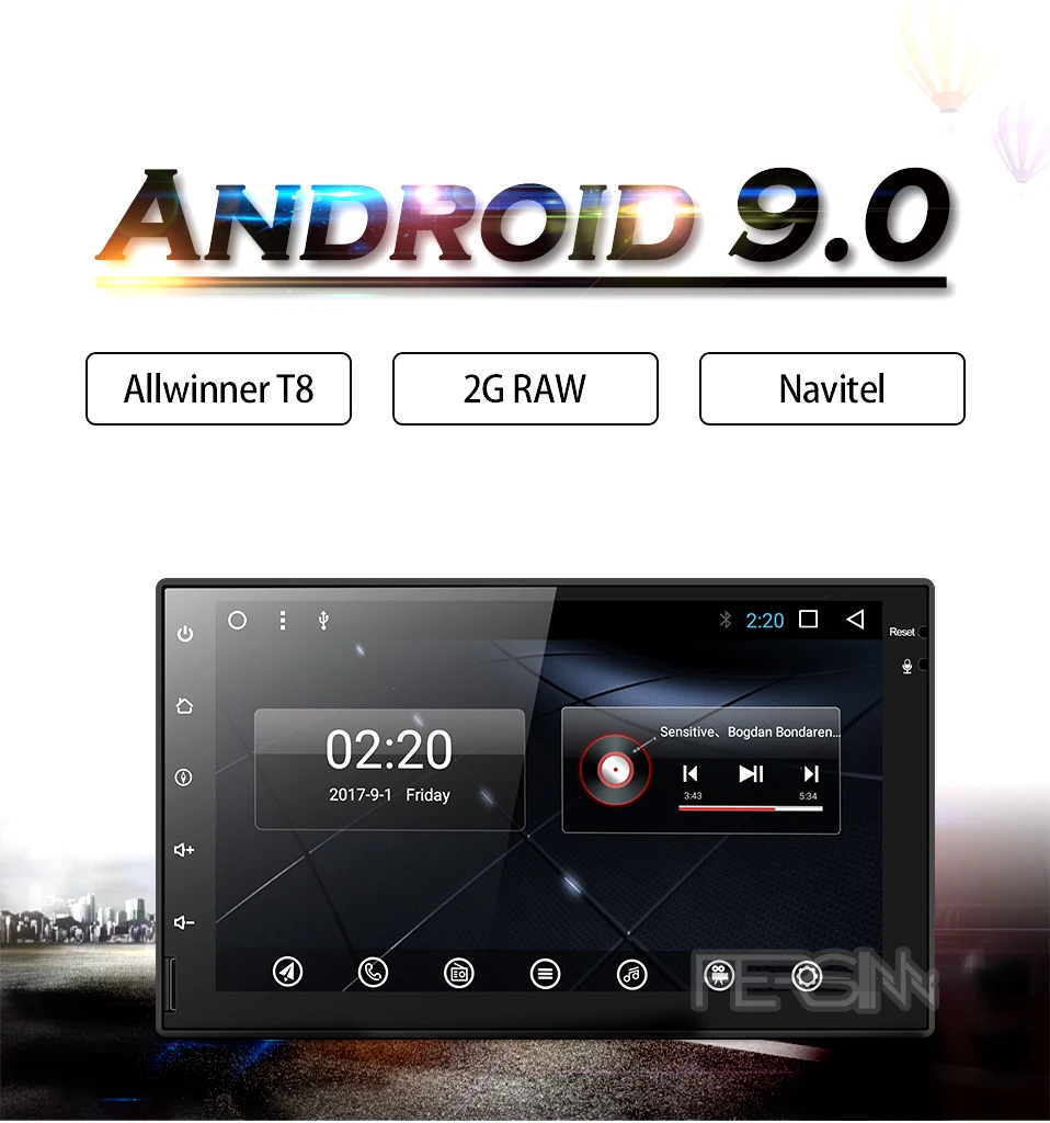 Sale Fersinny CWD7060 2G android 9.0 car dvd gps navigation radio video player stereo universal 2 din radio car multimedia player gps 0