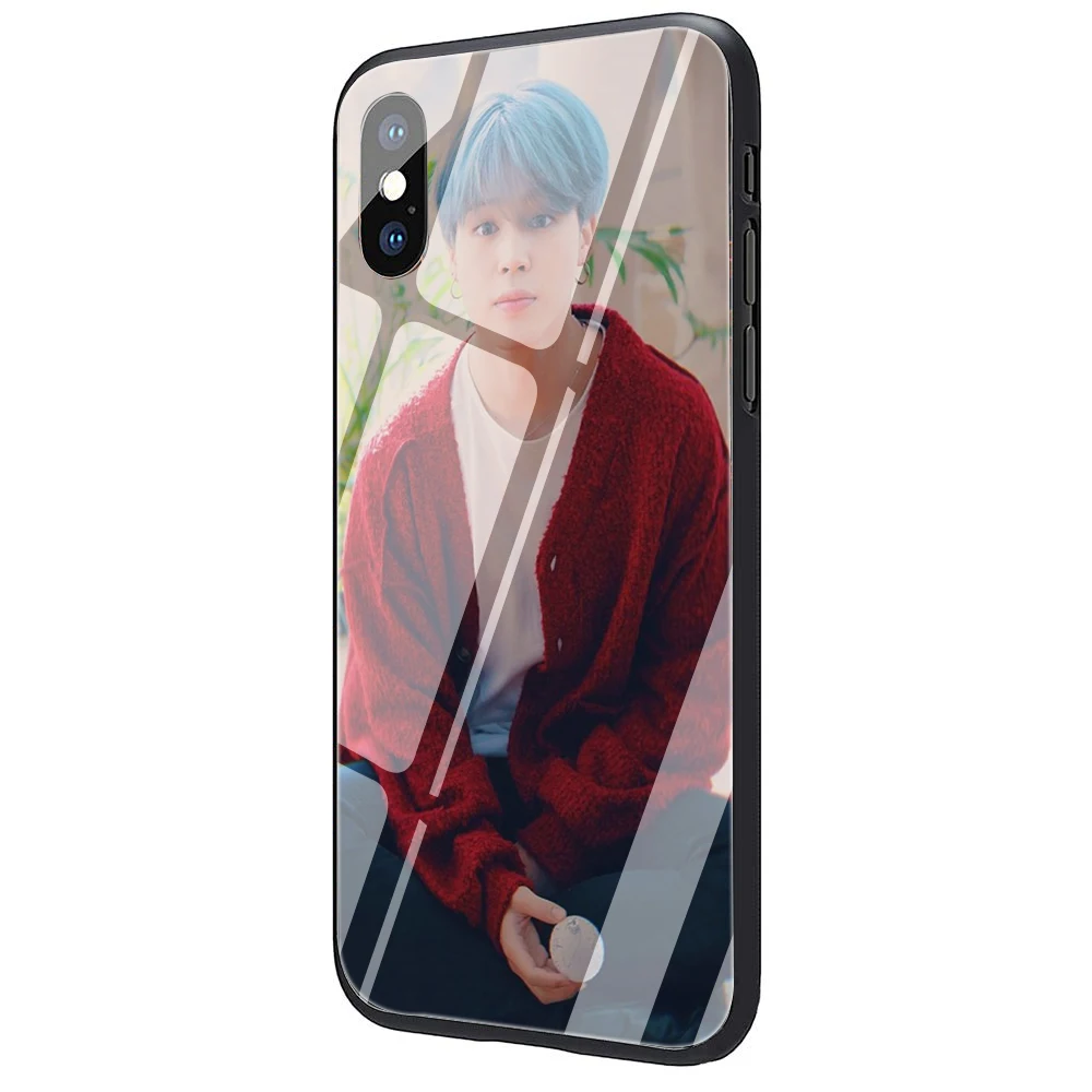 EWAU Jimin красивый чехол из закаленного стекла для телефона iPhone 11 Pro 6 6S Plus 7 8 Plus X XS XR XS Max - Цвет: G12