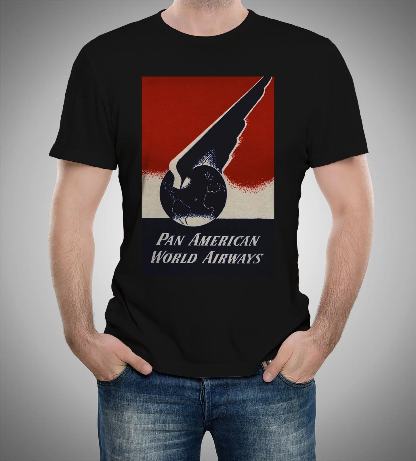 Pan American World Airways 1950 ca Int Airlines футболки с плакатами от S до 5XL |