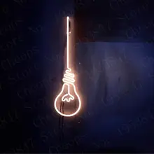 Неоновые вывески в подарок с лампочками, Настоящая стеклянная трубка, пивной бар, паб, ручная работа, для дома, для девочек, вечерние, Декор, светильник, знак 14 дюймов