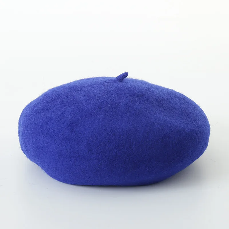 blue 3 01909-HH0037 Зимняя шерстяная теплая Красивая цветная Берет женская шапка для отдыха с тыквой - Цвет: blue 3