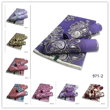 

2020 Latest Sequins African Wax Fabrics 100% Cotton Batiki Wax Prints Kitenge/Pagnes/Kikwembe Embroidered Sequins Wax 971