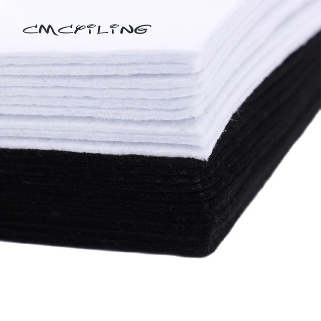 CMCYILING Black White Felt Fabric,Non-Woven Sheets,1 MM Thickness