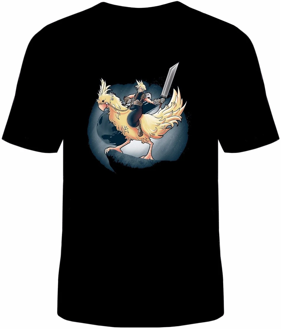 

Final Fantasy 7 Cloud Riding Chocobo T-Shirt Unisex Cotton Funny Ff7 Vii Game Free Style Tee Shirt