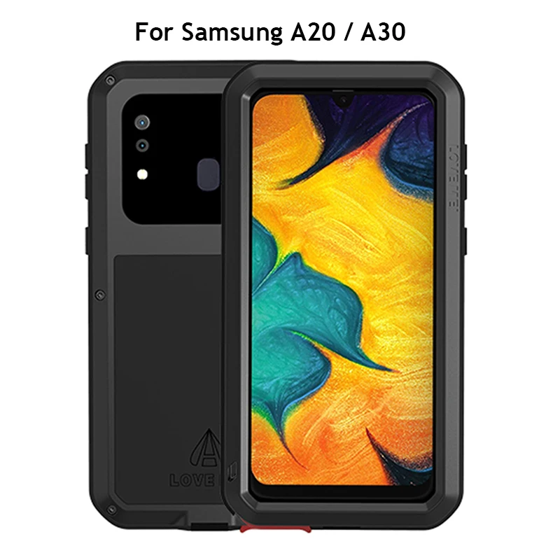 Бренд Love Mei чехол для samsung Galaxy A20 A30 противоударный металлический полный корпус