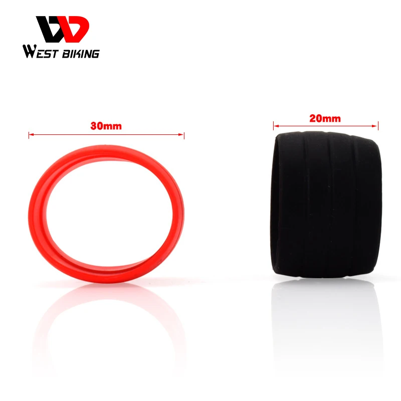 WEST BIKING Silicone Bicycle Handlebar Tape Fixed Ring Bike Plugs Anti-Skip Rubber Waterproof Wear Resistant Bicycle Accessories
